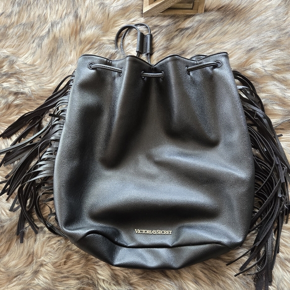 Victoria secrets Backpack with Fringes Black - Picture 3 of 5